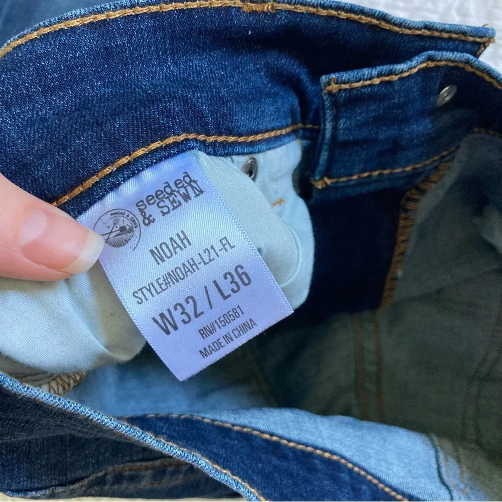 NWT Seeded & Sewn men’s Noah jeans size 32 x 36 relaxed straight